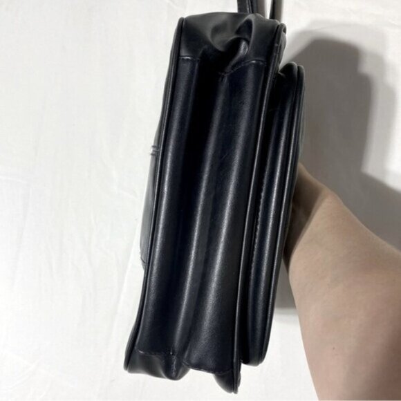 Vintage Bentley Black Leather Purse Shoulder Bag Handbag - Picture 7 of 14